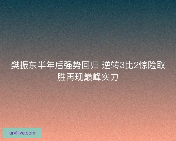 樊振东半年后强势回归 逆转3比2惊险取胜再现巅峰实力