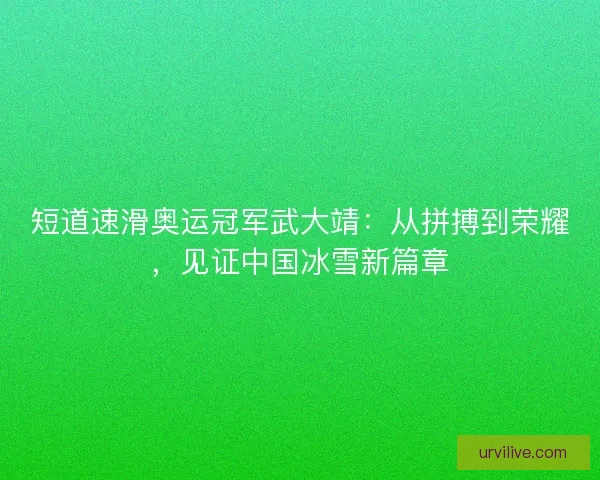 短道速滑奥运冠军武大靖：从拼搏到荣耀，见证中国冰雪新篇章